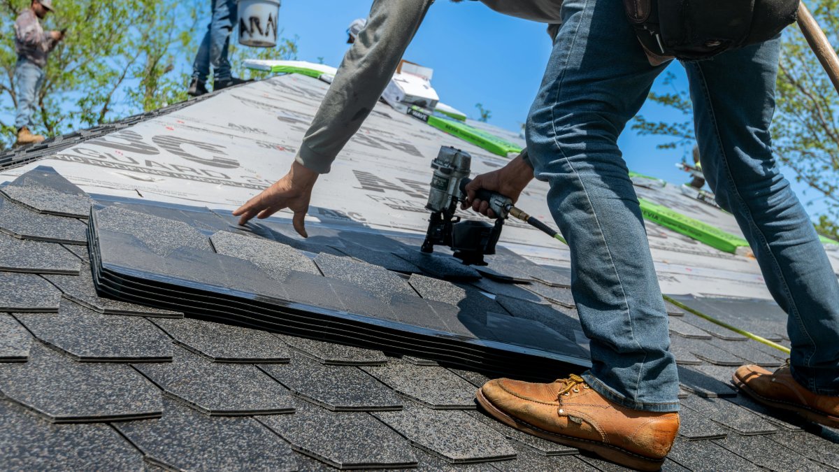 shingle installation on residential roof